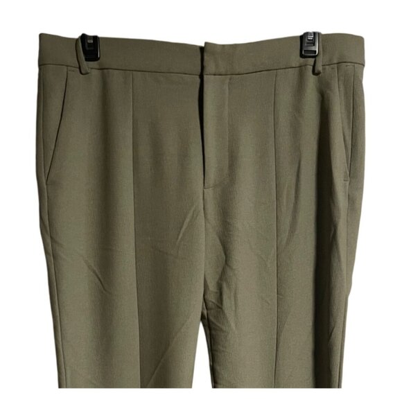 Zara Womens  Olive Green Slim Fit Dress Pants XXL Pockets Slits office Career - Picture 5 of 12